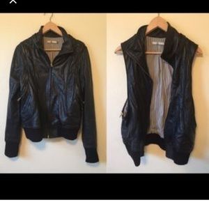 Mike & Chris Alastair leather zip off jacket